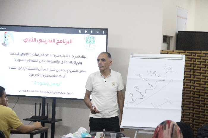 لليوم السادس عشر جمعية الدراسات النسوية التنموية الفلسطينية تستمر في عقد برنامجها التدريبي